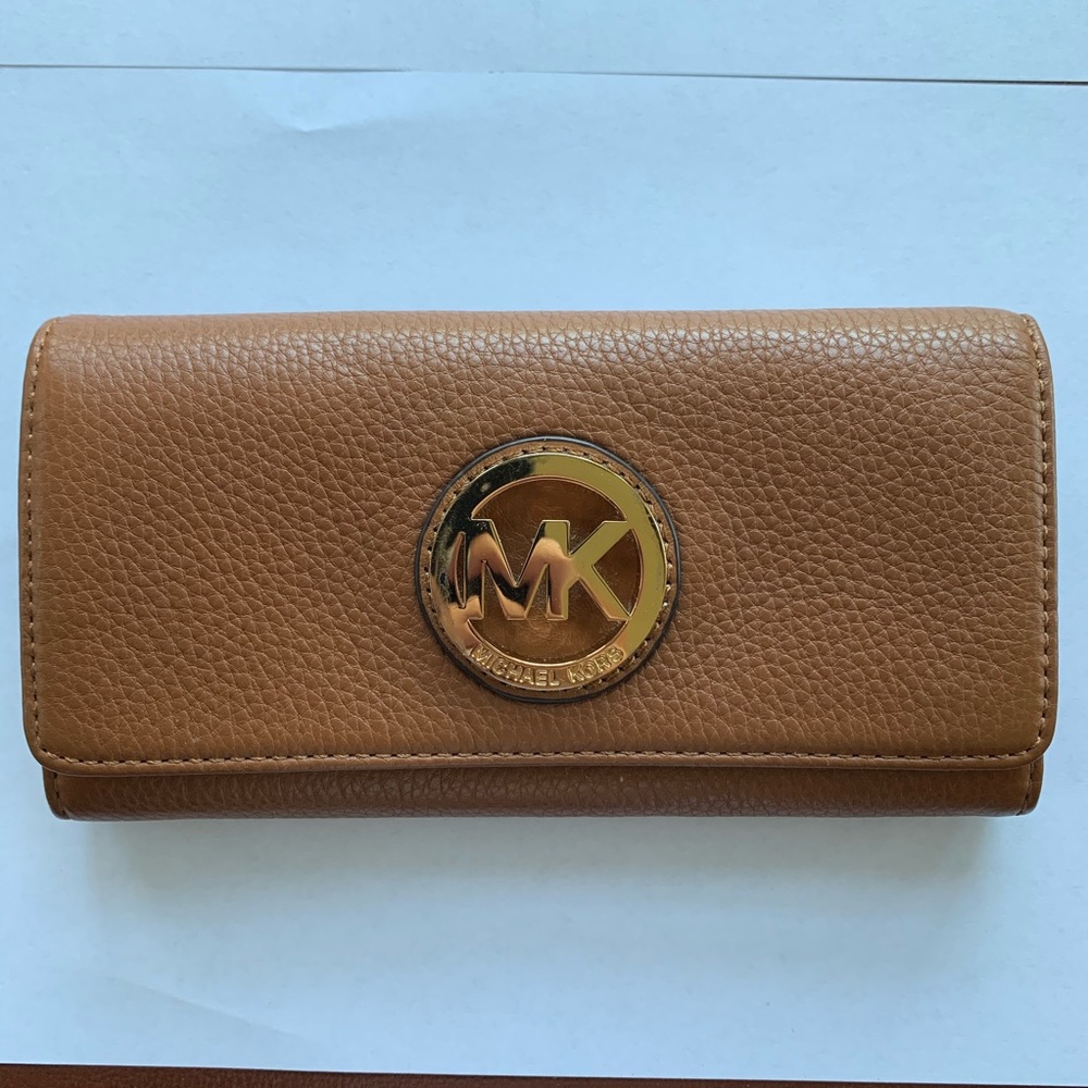 Michael Kors Acorn/Gold Pebble Leather Wallet